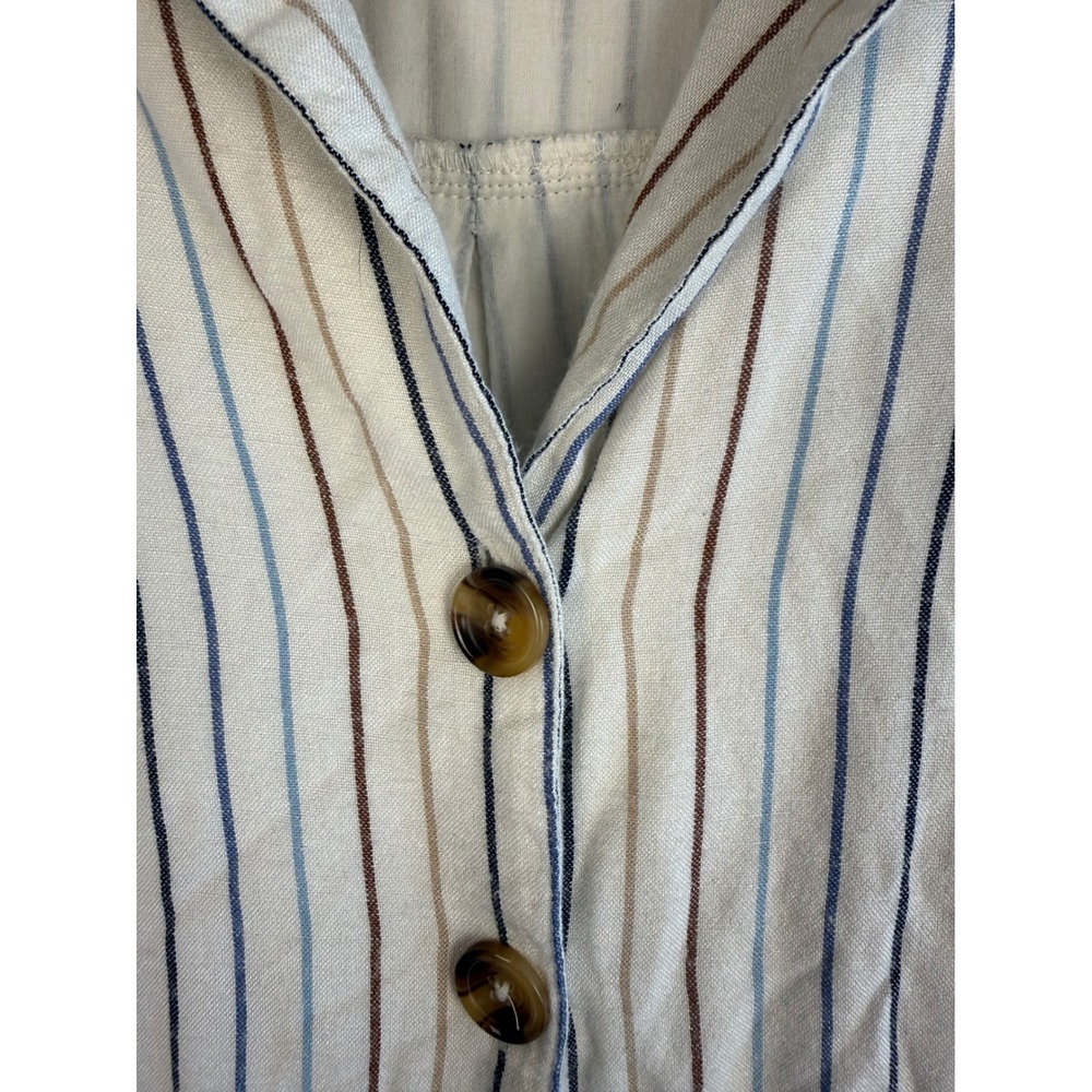 Harper Heritage Romper Women Small White Striped Soft Short Sleeve - Picture 5 of 10